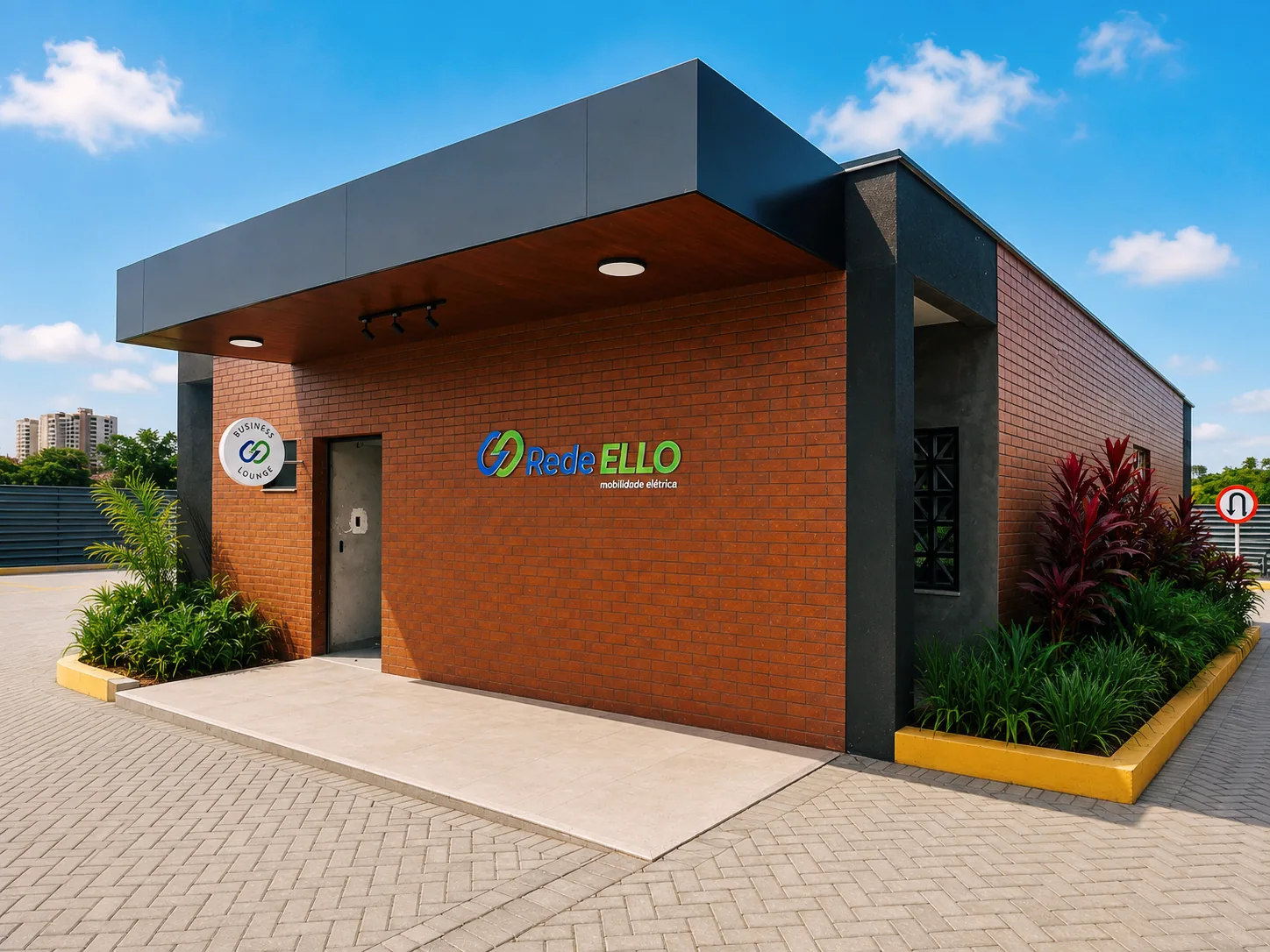 Fachada do Business Lounge do Hub Premium Rede Ello, em Farolândia, Aracaju